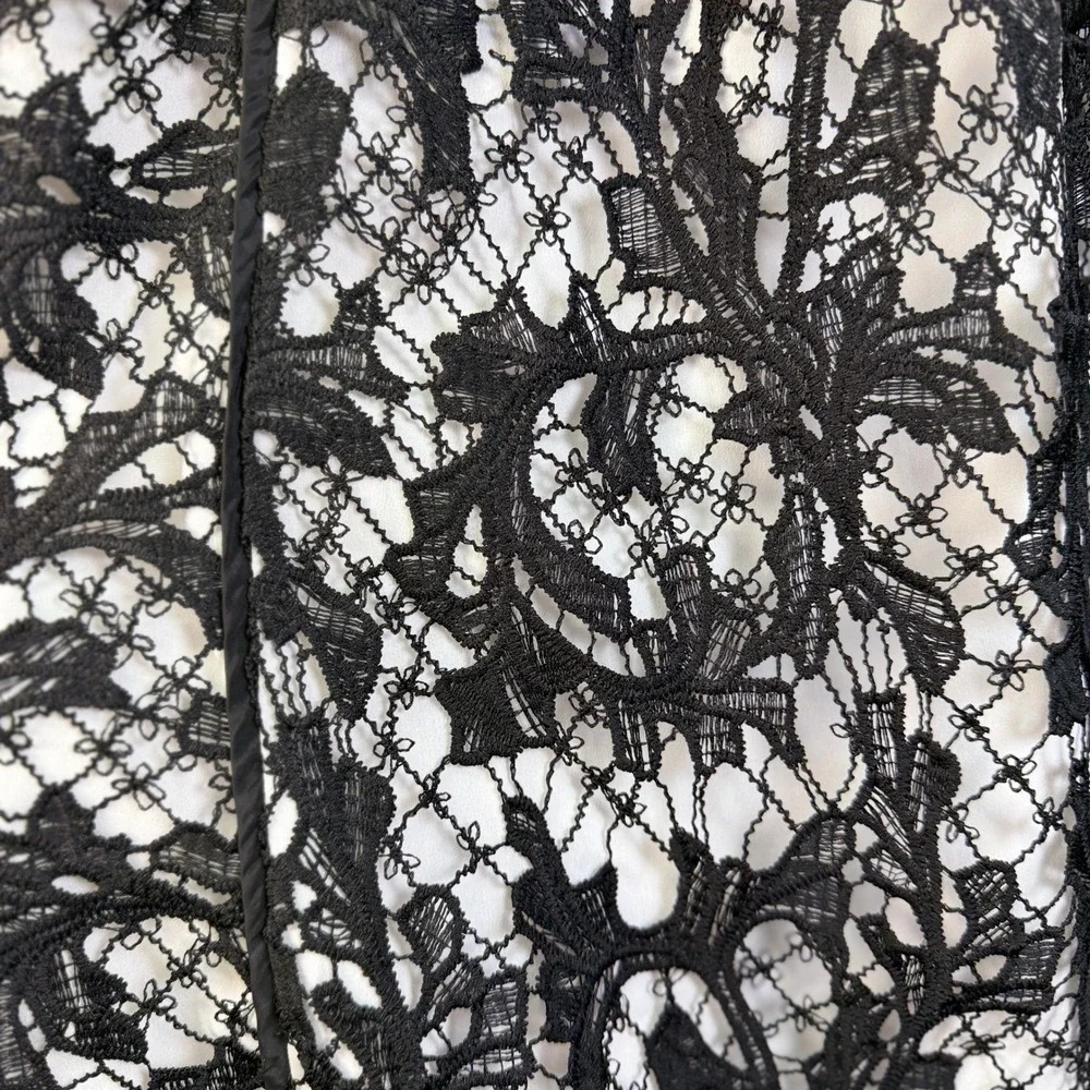 NEW Joh. Black Lace Overlay Maxi Skirt Style 34072W Size S Elastic Waist Pockets